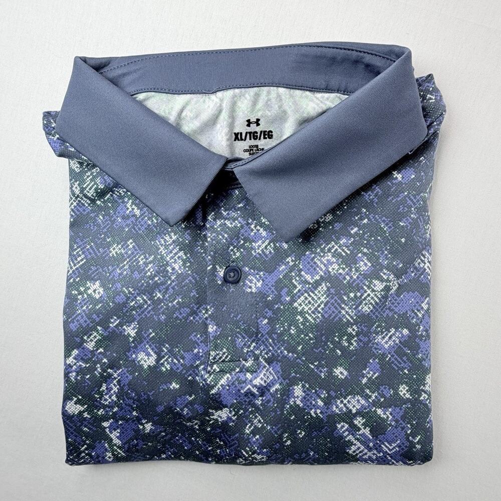Under Armour Men's T2G Printed Polo Shirt Gray Blue Digital Camo Size XL - Picture 9 of 9
